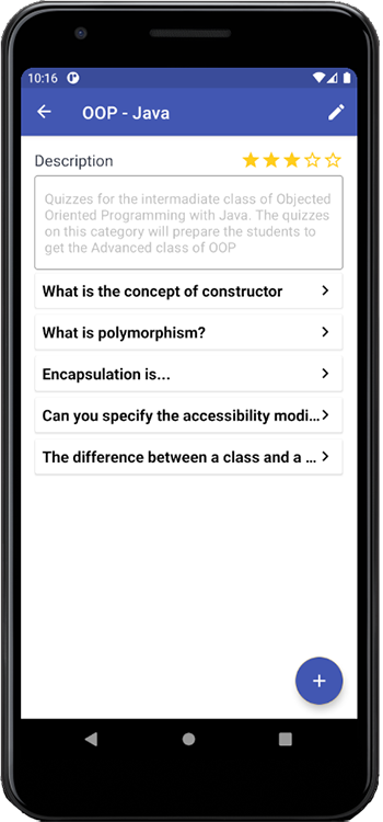 App Screenshot Questions Screen